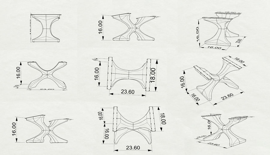 Chân Bàn Cà Phê 221 Xerxes 16H Metal DIY Furniture