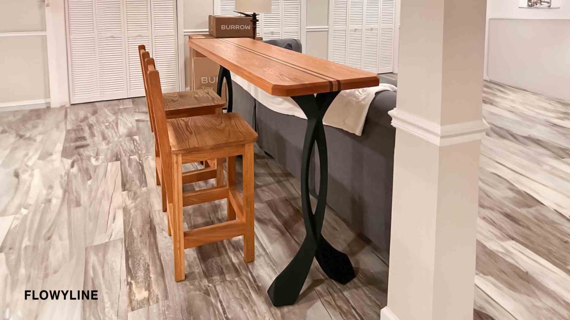 Tự làm chân bàn quầy bar Curva